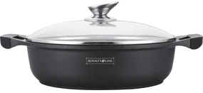 Cratiță marmorată cu capac 3L, 26 cm – Royalty Line RL-BR26CM, antiaderentă, ușor de curățat