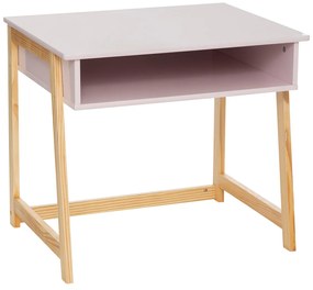 Birou pentru copii in stil scandinav, roz, 58 x 46 x 52 cm