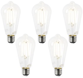 Set de 5 becuri LED E27 ST64 Clar 2.2W 470 lm 2700K