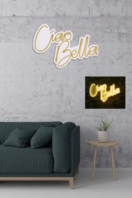 Decoratiune luminoasa LED de perete Ciao Bella Galben 32x45x2 cm