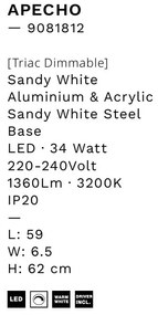 Aplica de perete LED design modern APECHO alb