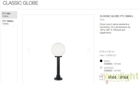 Stalp de iluminat exterior design clasic GLOBE PT1 SMALL opal 187549