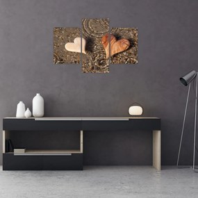 Tablou - Inimile din lemn (90x60 cm)