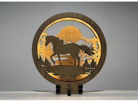 Li-Go 23598/DUB2 - Lampă decorativă de masă dimabilă LED/12W/230V 20x22 cm stejar