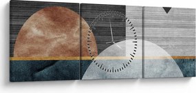 Tablou - Forme și texturi (cu ceas) (90x30 cm)