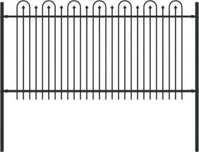 vidaXL Gard Arcuș cu Vârfuri Negru 200 x 150 cm