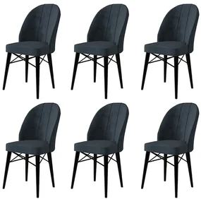 Set de scaune de sufragerie Ritim Anthracite, 6buc.