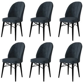 Set de scaune de sufragerie Ritim Anthracite, 6buc.