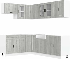 vidaXL Set de dulapuri de bucătărie 11 piese „Porto” lemn Sonoma gri