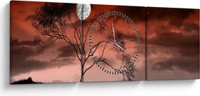 Tablou - Luna luminează noaptea (cu ceas) (90x30 cm)