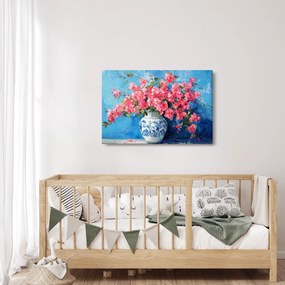 Tablou - Vază cu flori roz (90x60 cm)