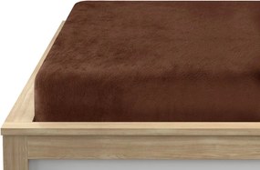 Cearsaf Cocolino microplus cu elastic SOFT BRONE 90x200 cm maro