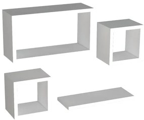 SET 4x etajeră de perete BABI albă