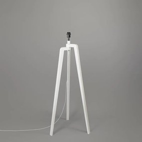 Lampă de podea trepied alb cu umbră 50 cm negru - Puros