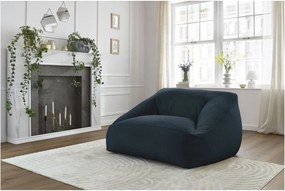 Fotoliu bean bag albastru închis cu tapițerie din blană artificială Lilibet – Bobochic Paris