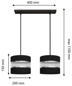 Lustră pe cablu HELEN 2xE27/15W/230V neagră