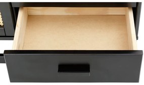 Comodă din lemn de pin cu uși din ratan Støraa Jolene, lățime 90 cm, negru