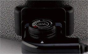 La mâna a doua: Tigaie electrica pentru pizza Rosberg R51010B, 1500W, 32 cm, Termostat, Acoperire antiaderenta, Gri