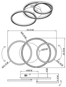Lustră LED aplicată KENDY LED/30W/230V Globo 67233-30S