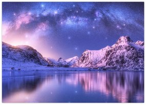 Tablou pe sticlă - Peisaj arctic (70x50 cm)