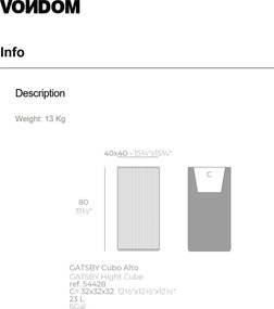 Ghiveci plante design decorativ modern exterior / interior GATSBY PRISMA 40x40x80cm