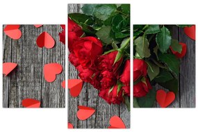 Tablou - cu buchet de flori (90x60 cm)