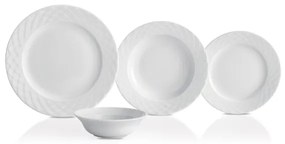 Set de veselă 24 piese alb/porțelan