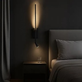 Aplică LED de perete TORCH, 6W/230V + 3W LED, negru