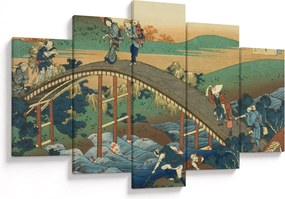 Tablou - Katsushika Hokusai, Ariwara no Narihirafrom the series One Hundred, Poems Explained by the Nurse (Hyakunin isshu uba ga etoki), reproducere (150x105 cm)