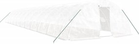 vidaXL Seră cu cadru din oțel, alb, 110 m², 22x5x2,3 m