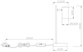 Lampă de masă Globo 57911TP ROBBY 1xGU10/5W/230V portocaliu