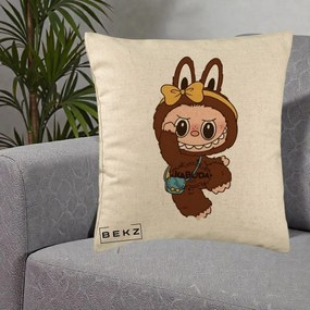 Perna Personalizata Kabuda Maro cu Funda Aurie, 40x40 cm, Bej, Husa Detasabila, Perna Inclusa, BEKZ®