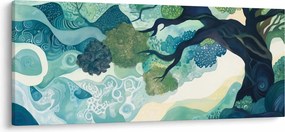 Tablou – Coroană verde a arborelui vieții (120x50 cm)