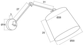 Aplica moderna reglabila ZAKYNTOS BIS alba