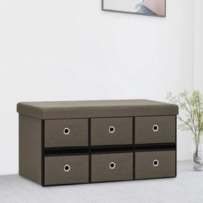 338813 vidaXL Bancă depozitare pliabilă, maro, 76x38x38 cm, imitație pânză