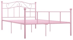 284539 vidaXL Cadru de pat, roz, 120 x 200 cm, metal