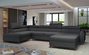 Canapea modulara, extensibila, cu spatiu pentru depozitare, 370x98x190 cm, Josette L01, Eltap (Culoare: Gri pepit / Grande 81)