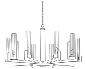 Lustră pe lanț RAGGIO 10xE14/25W/230V argintie Kolarz 6009.81050