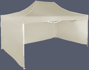 Pavilion de grădină  3x4,5m – din aluminiu, 3 pereţi laterali, Bej