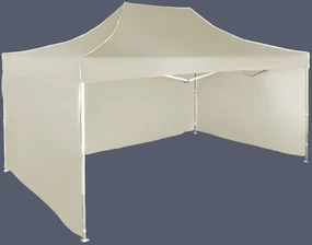 Pavilion de grădină 3x4,5m – din aluminiu, 3 pereţi laterali, Bej