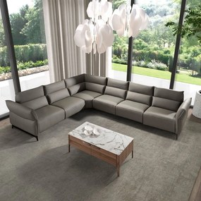 Coltar LUX design italian modular cu functia relax Cowhide gri inchis
