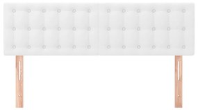 Tablii de pat, 2 buc., alb, 72x5x78 88 cm, piele ecologica 2, Alb, 144 x 5 x 78 88 cm
