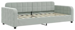 354071 vidaXL Cadru de pat, gri deschis, 90x190 cm, catifea