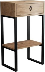Consola VALANTI, stejar/negru, PAL melaminat, 50x35x90 cm