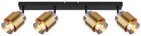 Plafoniera 4L design modern Milley negru, alama