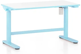 Masa reglabila in inaltime OfficeTech Kids, 100 x 50 cm, alb/albastru