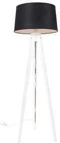 Trepied modern alb cu abajur din in negru 45 cm - Tripod Classic