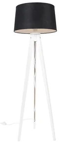 Trepied modern alb cu abajur din in negru 45 cm - Tripod Classic