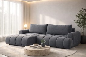 Colțar extensibil pentru dormit Lutario Mini stânga - chenille gri Vibe 95
