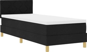 vidaXL Pat cu arc LED cu saltea cu led Negru 80 x 200 cm țesătură